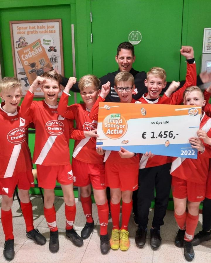 Jeugdsponsoractie Poiesz groot succes voor V.V. Opende